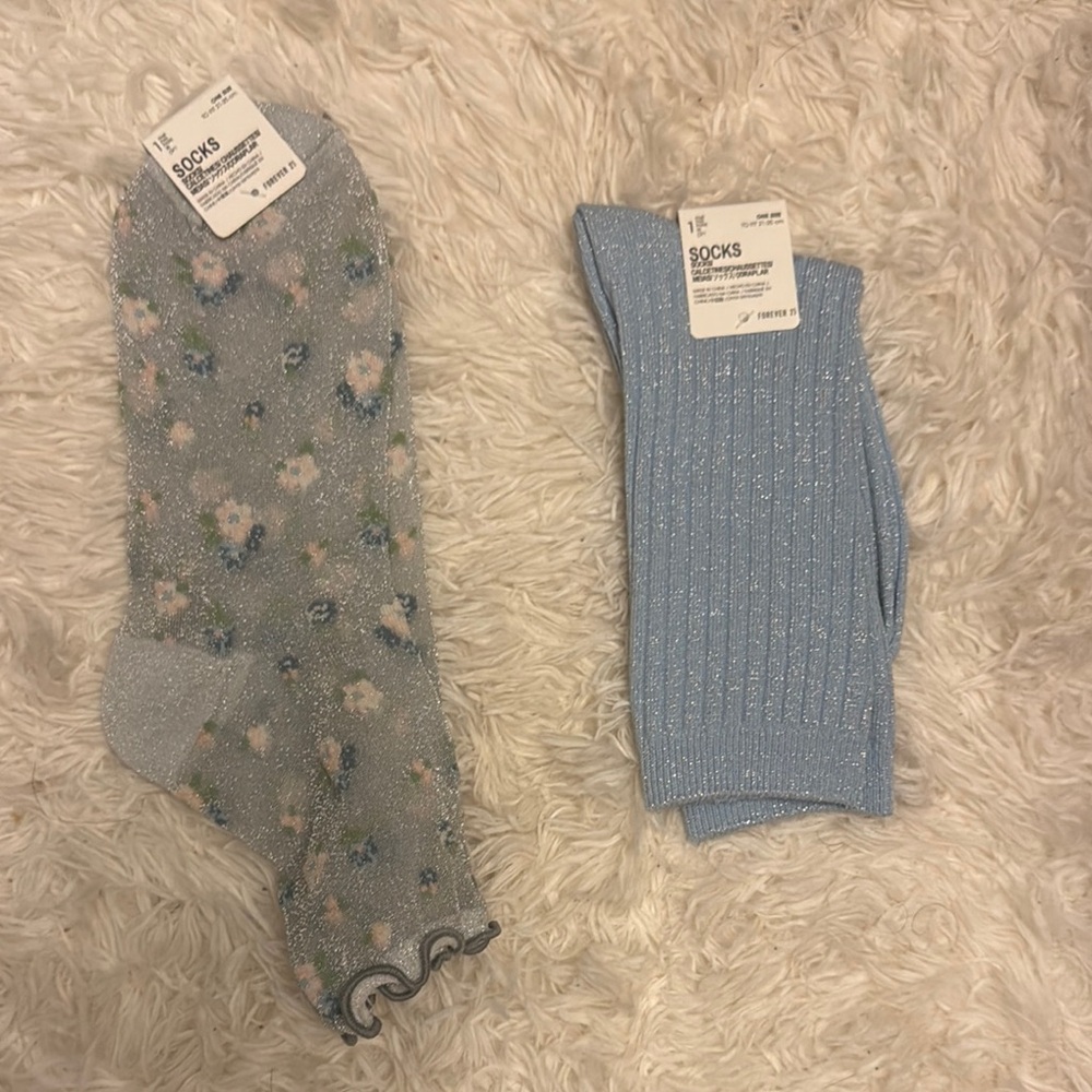 Forever 21 Blue and Gray Casual Socks Set